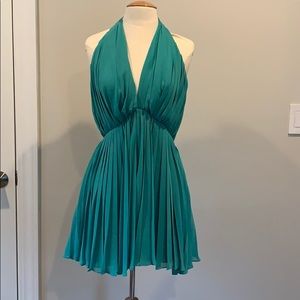 Halston Heritage Pleated Halter dress, size 4